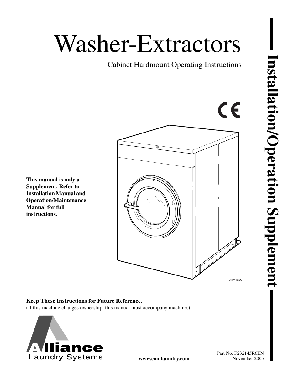 Alliance Laundry Systems CHM166C User Manual | 38 pages