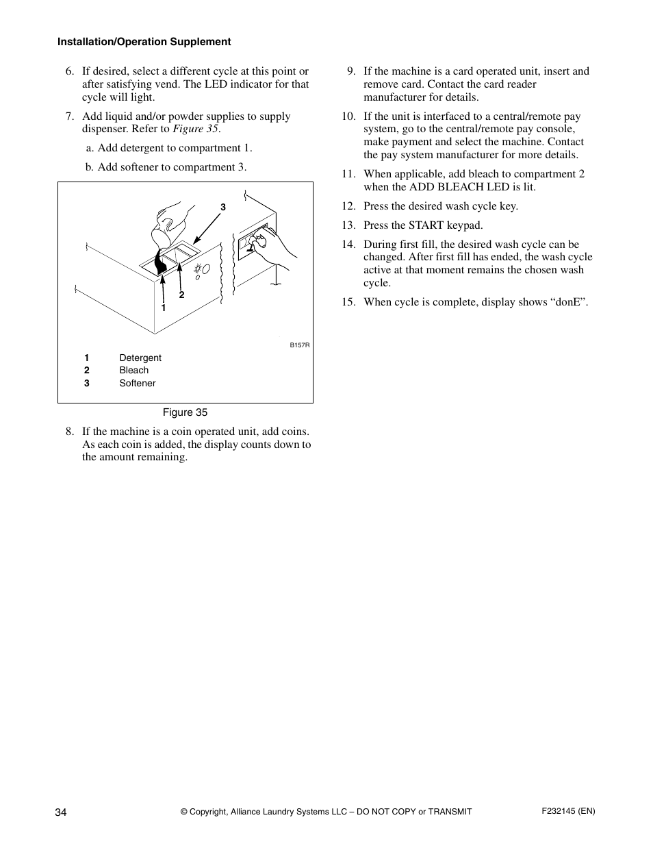 Alliance Laundry Systems CHM166C User Manual | Page 36 / 38