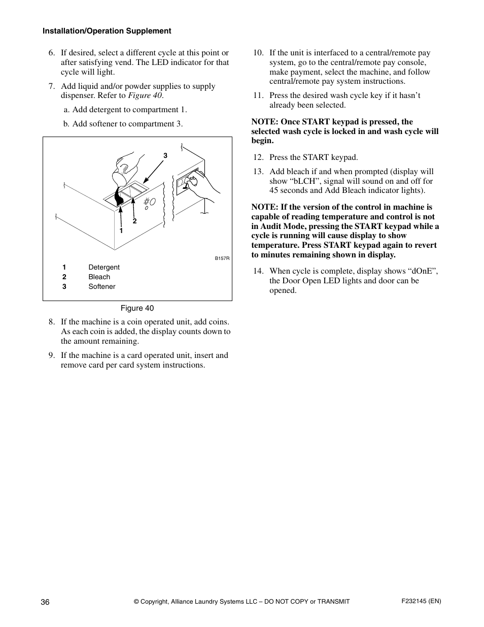 Alliance Laundry Systems CHM166C User Manual | Page 38 / 38