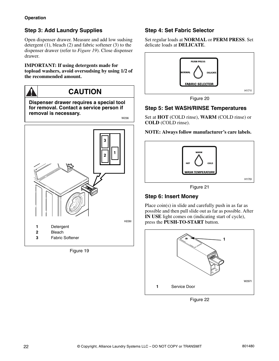 Caution | Alliance Laundry Systems H264I User Manual | Page 24 / 76