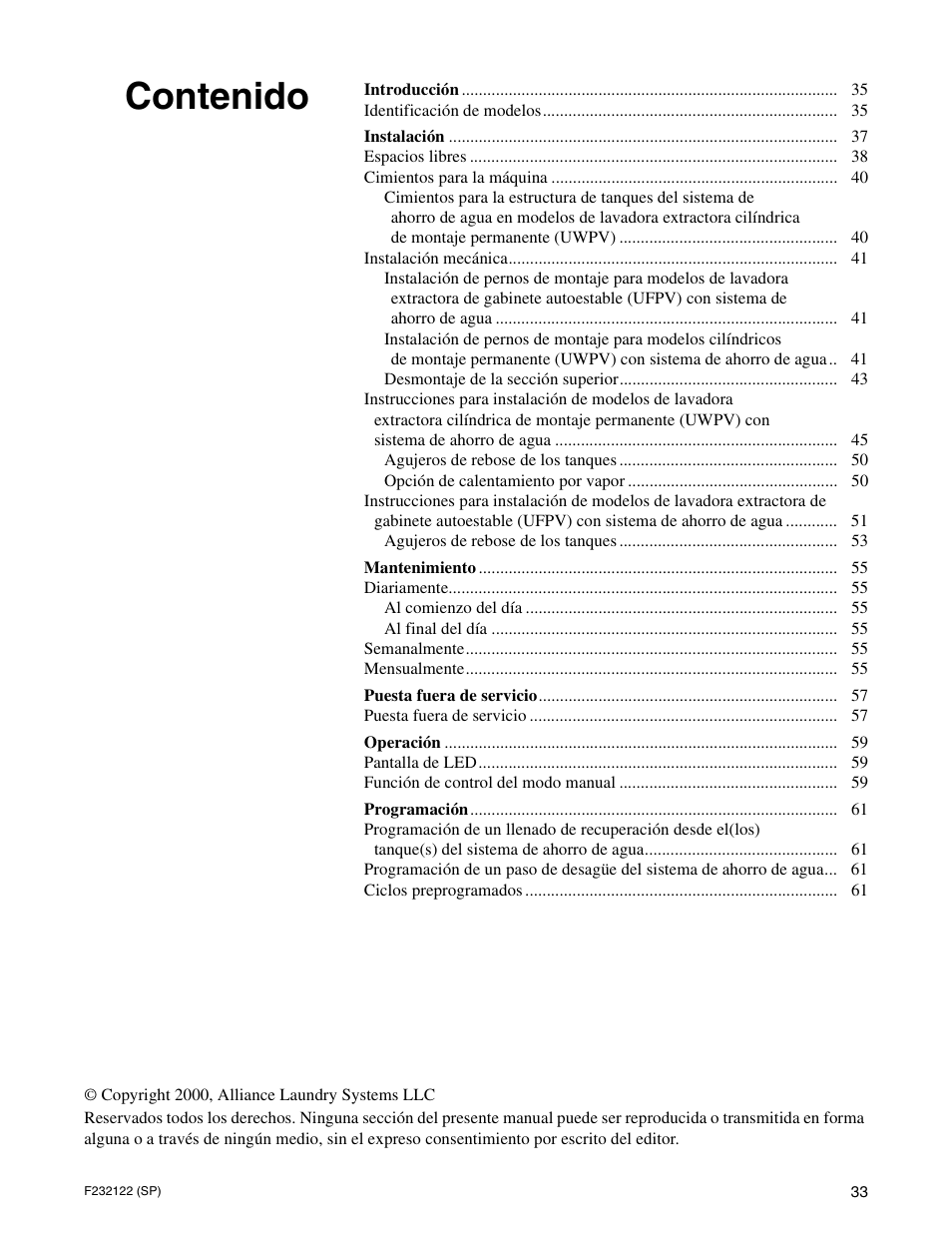 Alliance Laundry Systems F232122R3 User Manual | Page 35 / 64
