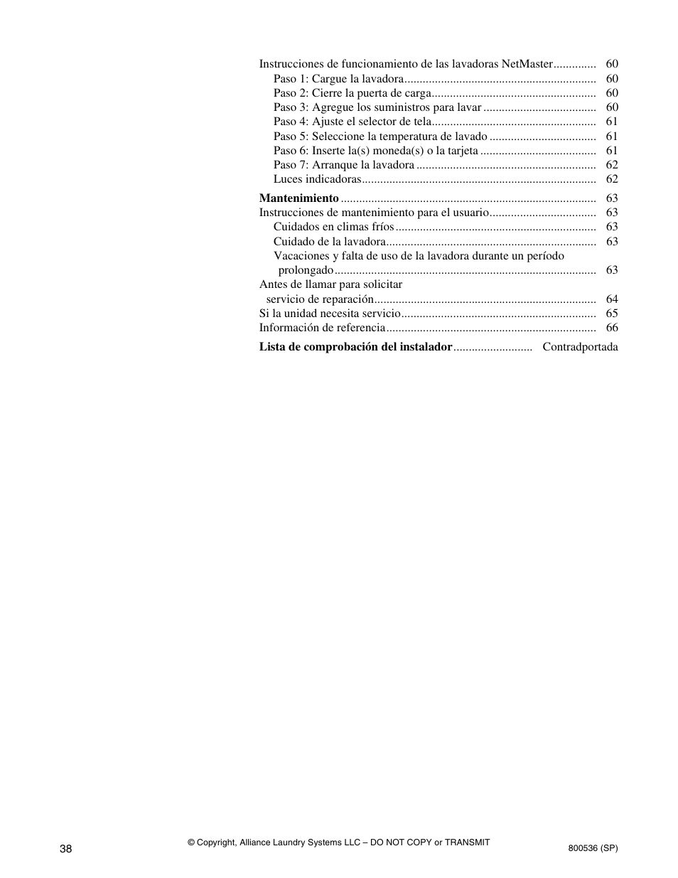 Alliance Laundry Systems H2641 User Manual | Page 40 / 70