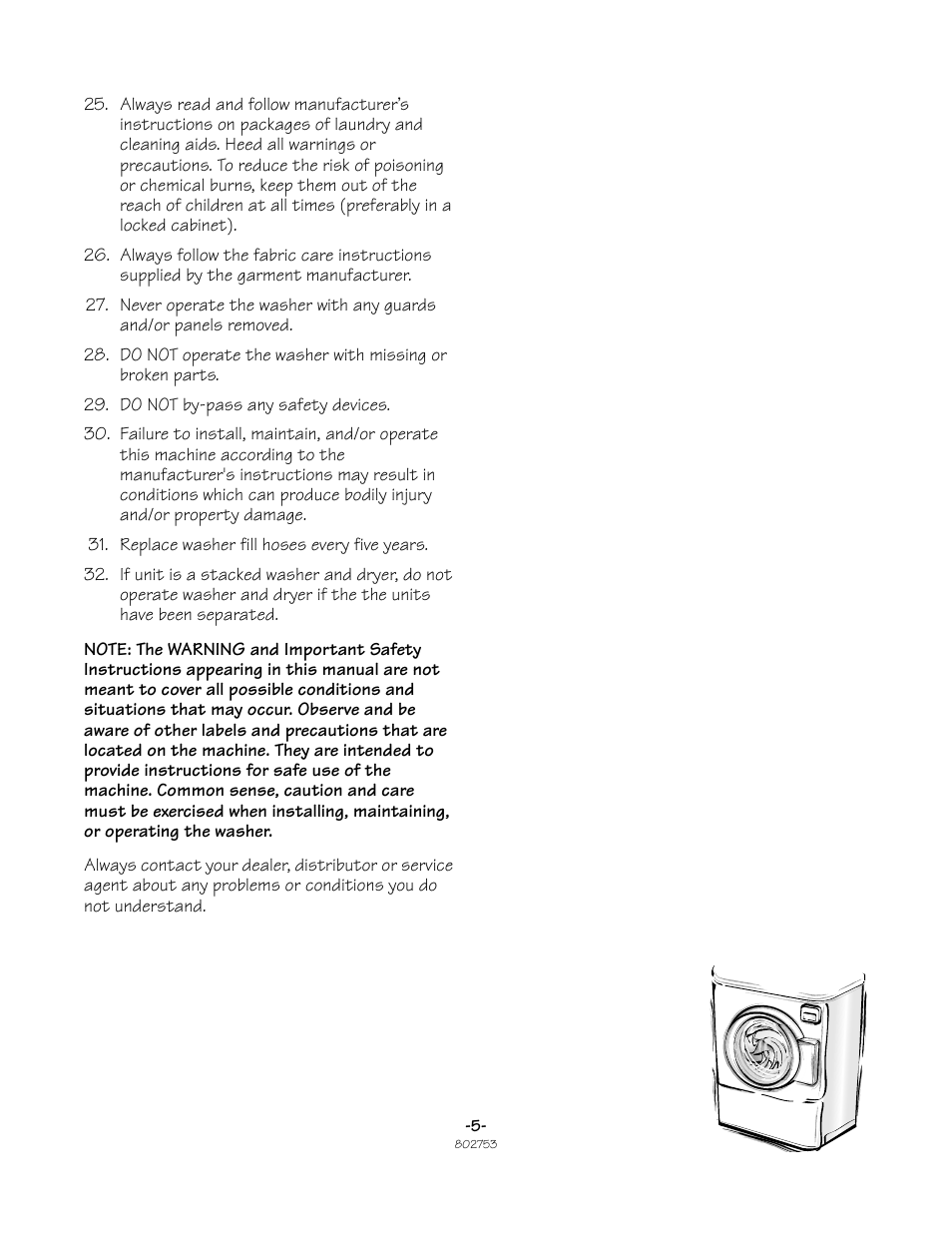 Alliance Laundry Systems Frontload Washer User Manual | Page 5 / 31