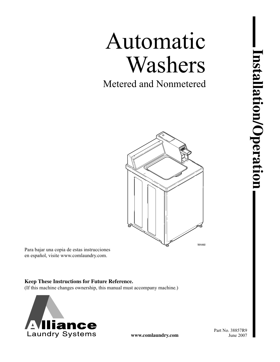 Alliance Laundry Systems W446I User Manual | 40 pages