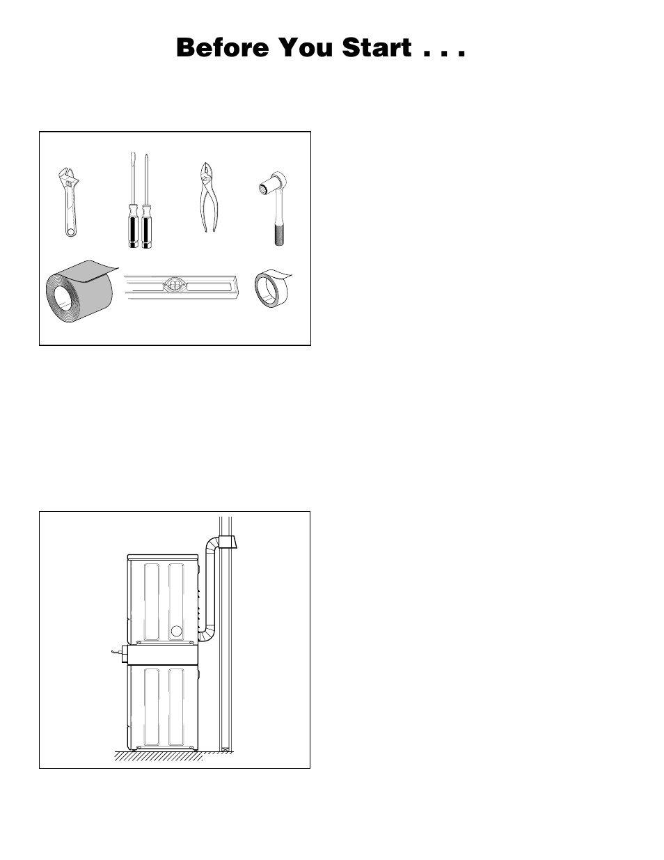 Before you start, Tools, Water | Exhaust, Electrical, Location | Alliance Laundry Systems H242I User Manual | Page 10 / 114