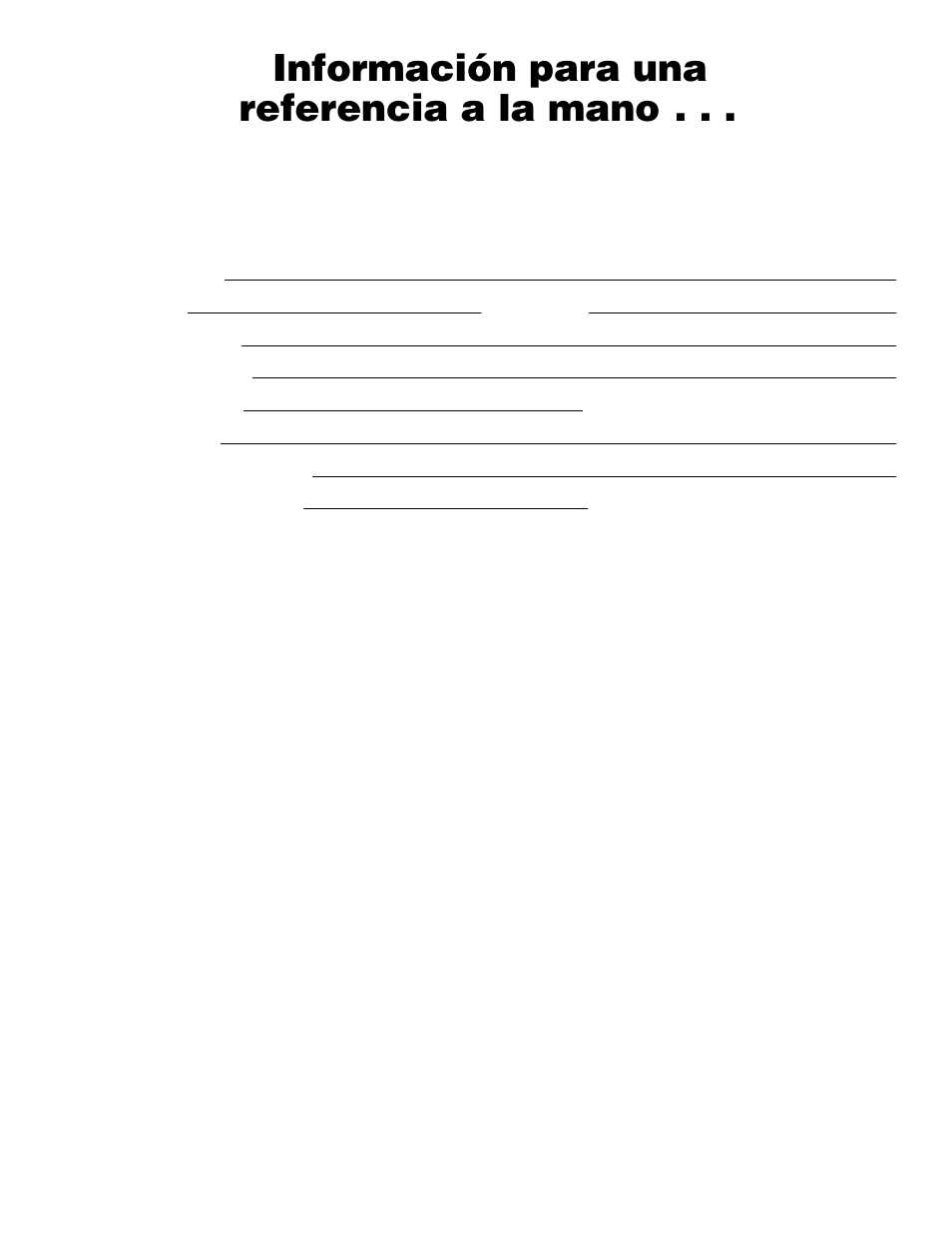Información para una referencia a la mano | Alliance Laundry Systems H242I User Manual | Page 111 / 114