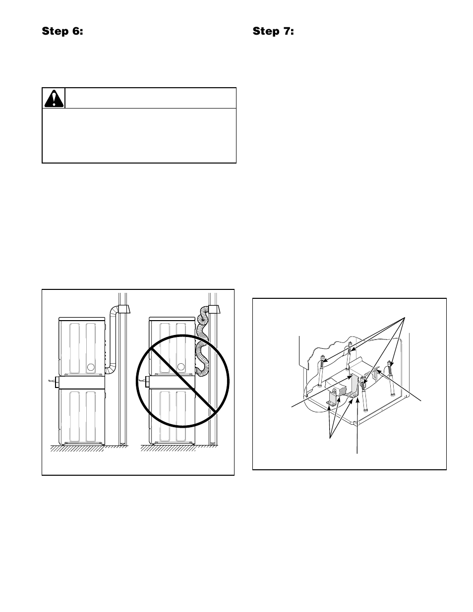 Don't, Warning, Step 6: connect dryer exhaust system | Alliance Laundry Systems H242I User Manual | Page 15 / 114