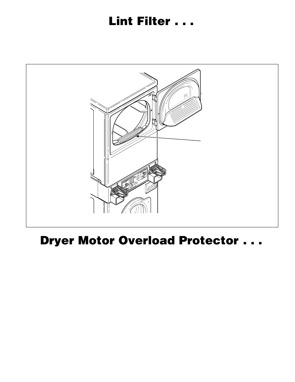 Lint filter, Dryer motor overload protector | Alliance Laundry Systems H242I User Manual | Page 37 / 114