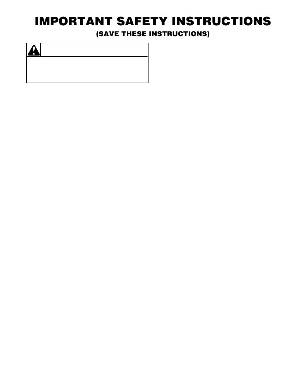 Important safety instructions, Warning, Save these instructions) | Alliance Laundry Systems H242I User Manual | Page 5 / 114