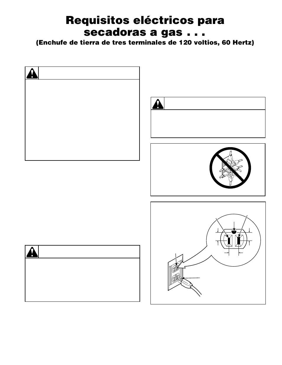 Requisitos eléctricos para secadoras a gas, Advertencia | Alliance Laundry Systems H242I User Manual | Page 83 / 114