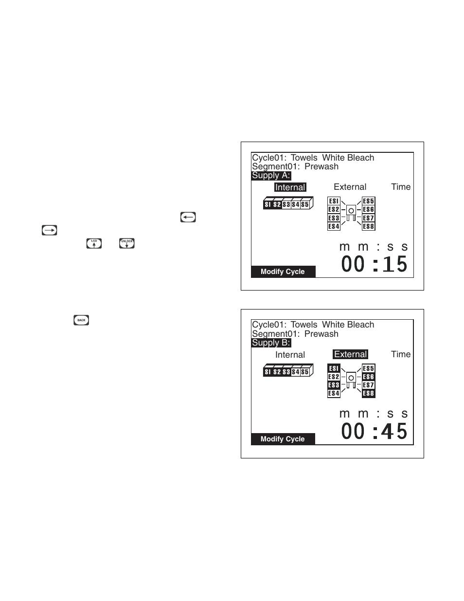 Heater option supply a and b step menu, M m : s s | Alliance Laundry Systems PHM1401C User Manual | Page 37 / 82