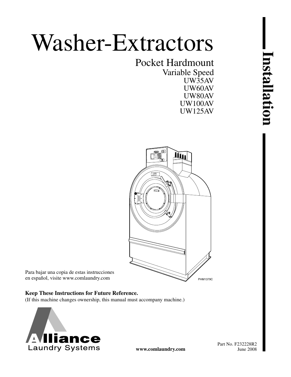 Alliance Laundry Systems UW35AV User Manual | 34 pages