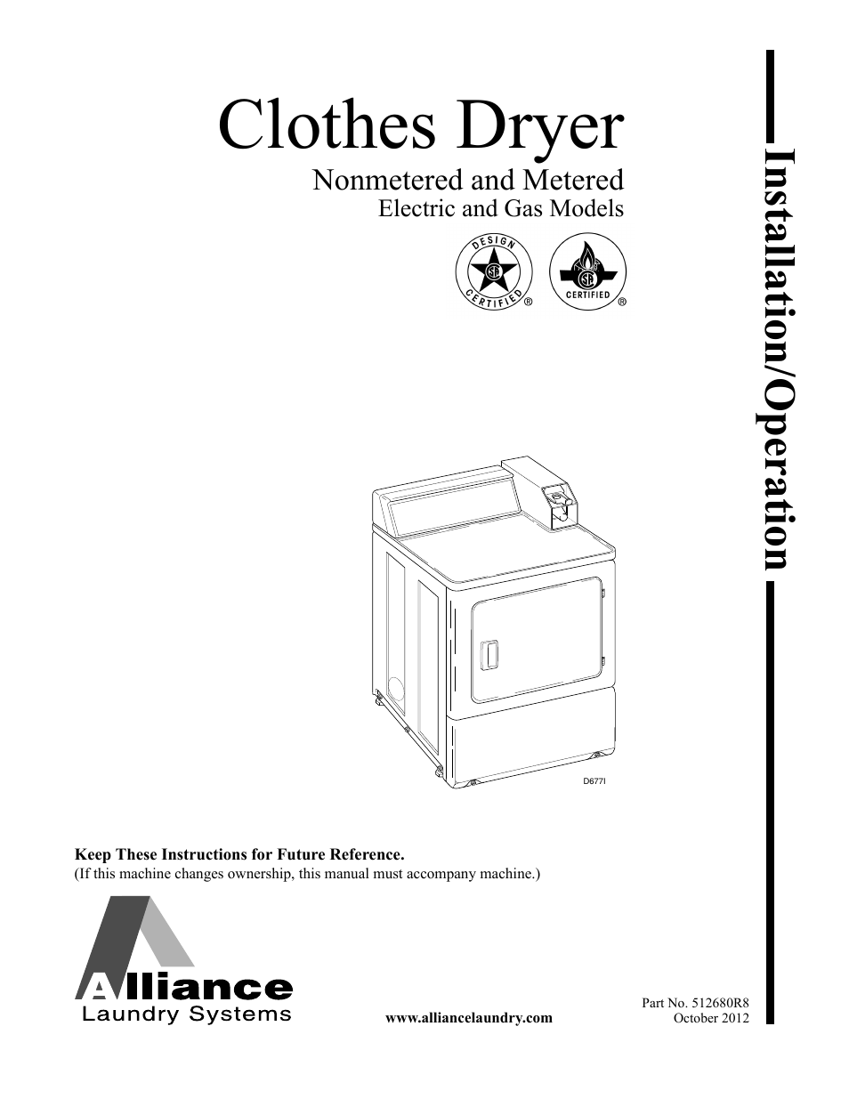 Alliance Laundry Systems D677I User Manual | 56 pages