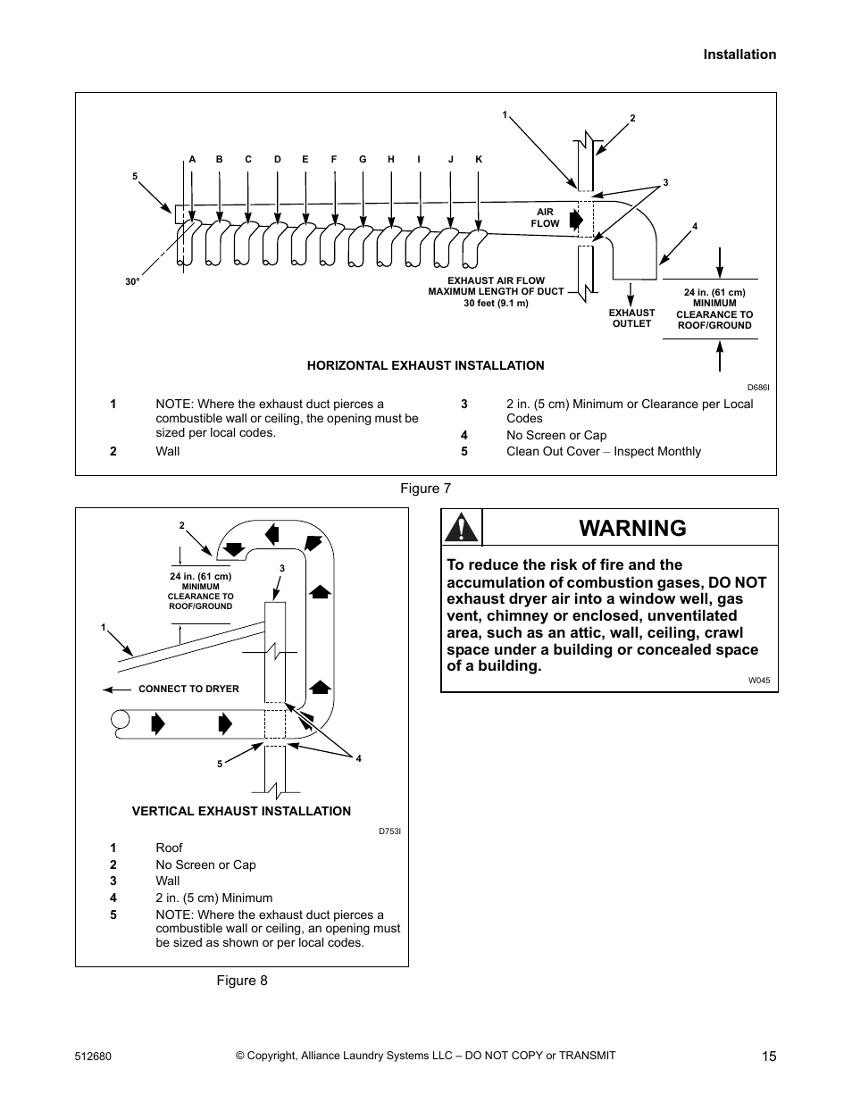 Warning | Alliance Laundry Systems D677I User Manual | Page 17 / 56