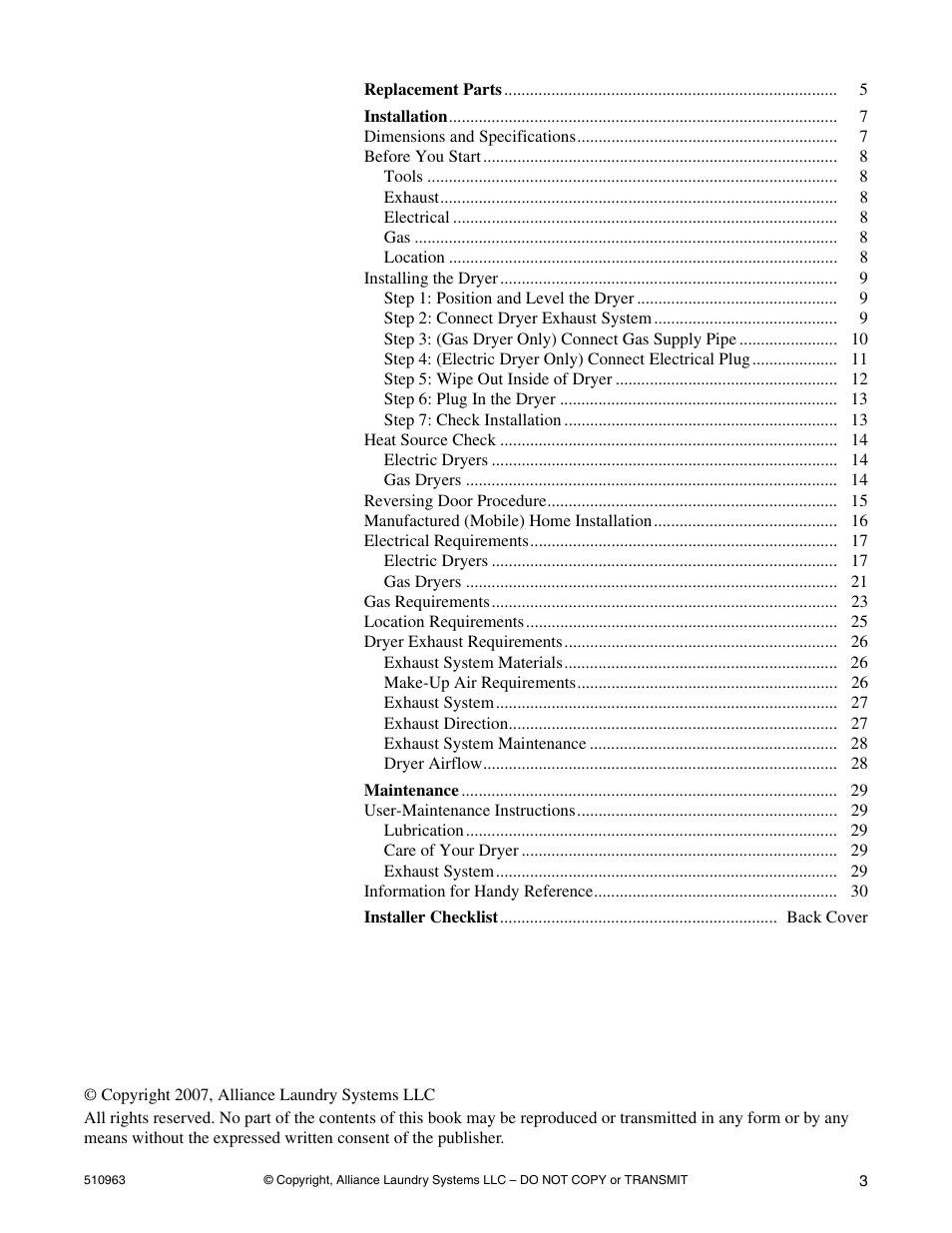 Alliance Laundry Systems D715I User Manual | Page 5 / 34