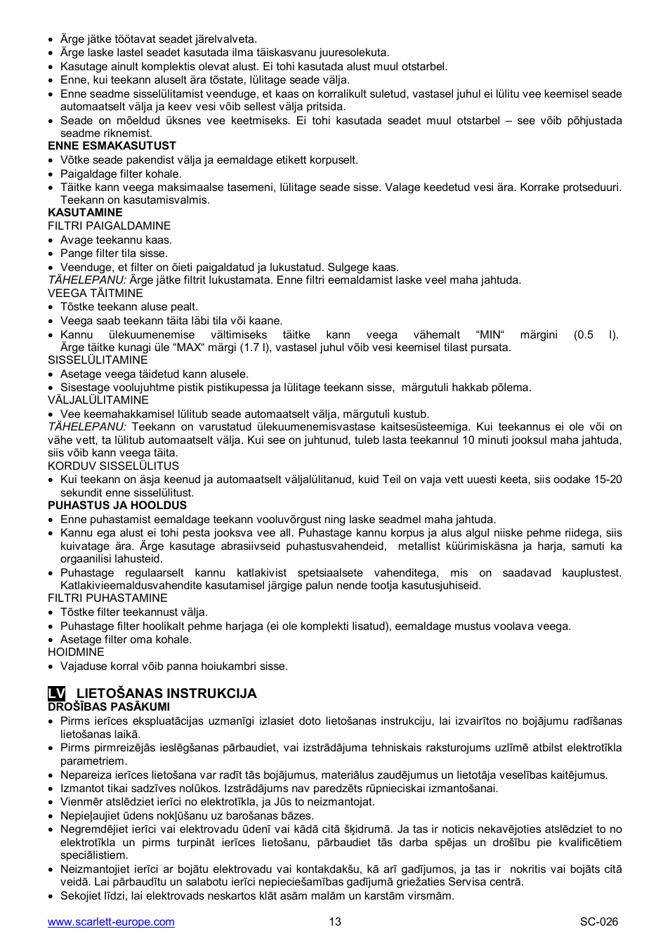 Scarlett SC-026 User Manual | Page 13 / 20