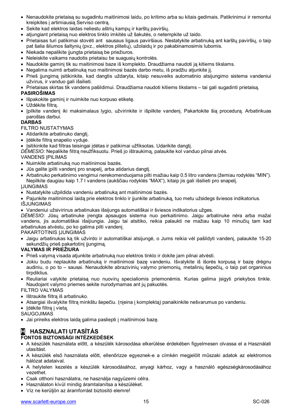 Scarlett SC-026 User Manual | Page 15 / 20