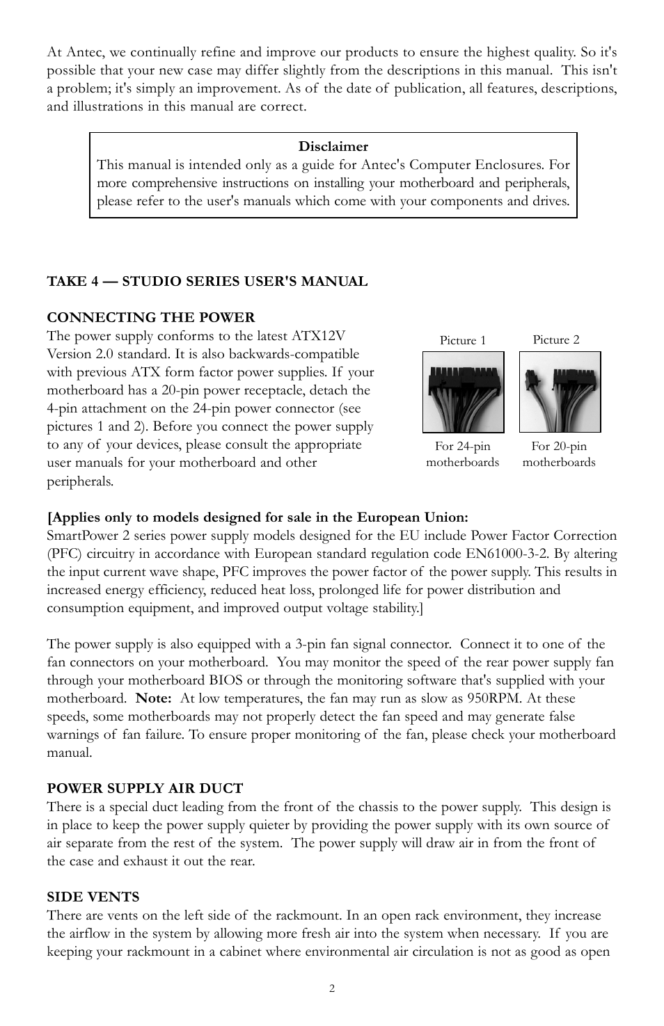 Antec 4U User Manual | Page 2 / 6