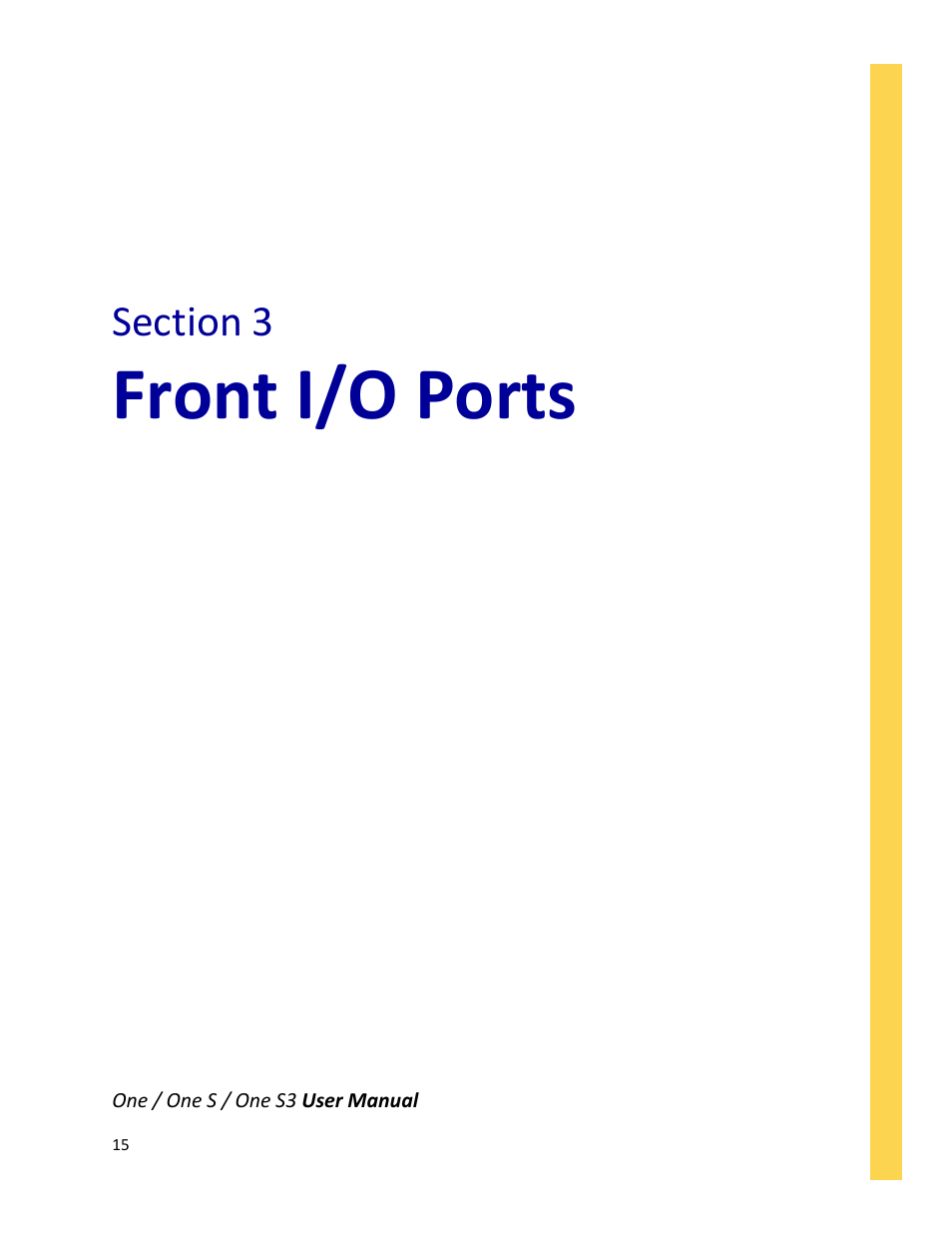 Front i/o ports | Antec ONE S3 User Manual | Page 15 / 23