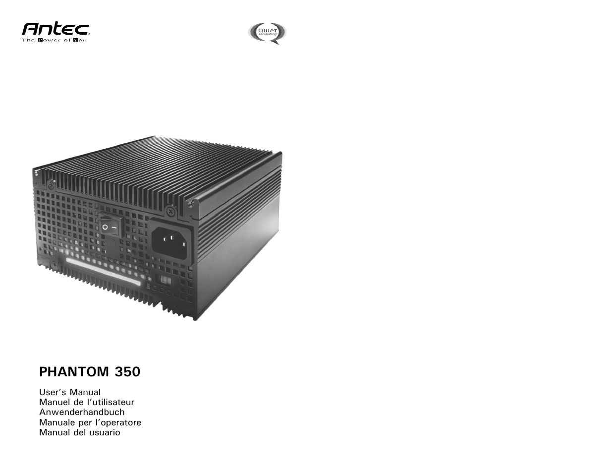 Antec PHANTOM 350 User Manual | 24 pages