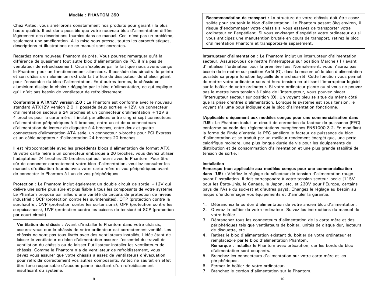 Antec PHANTOM 350 User Manual | Page 7 / 24