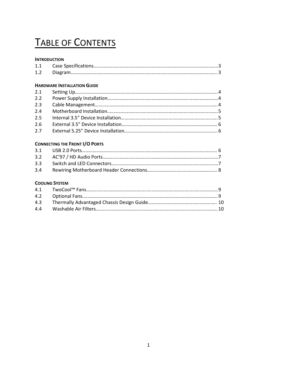 Able of, Ontents | Antec Quiet Computing VSK-2000 User Manual | Page 2 / 12