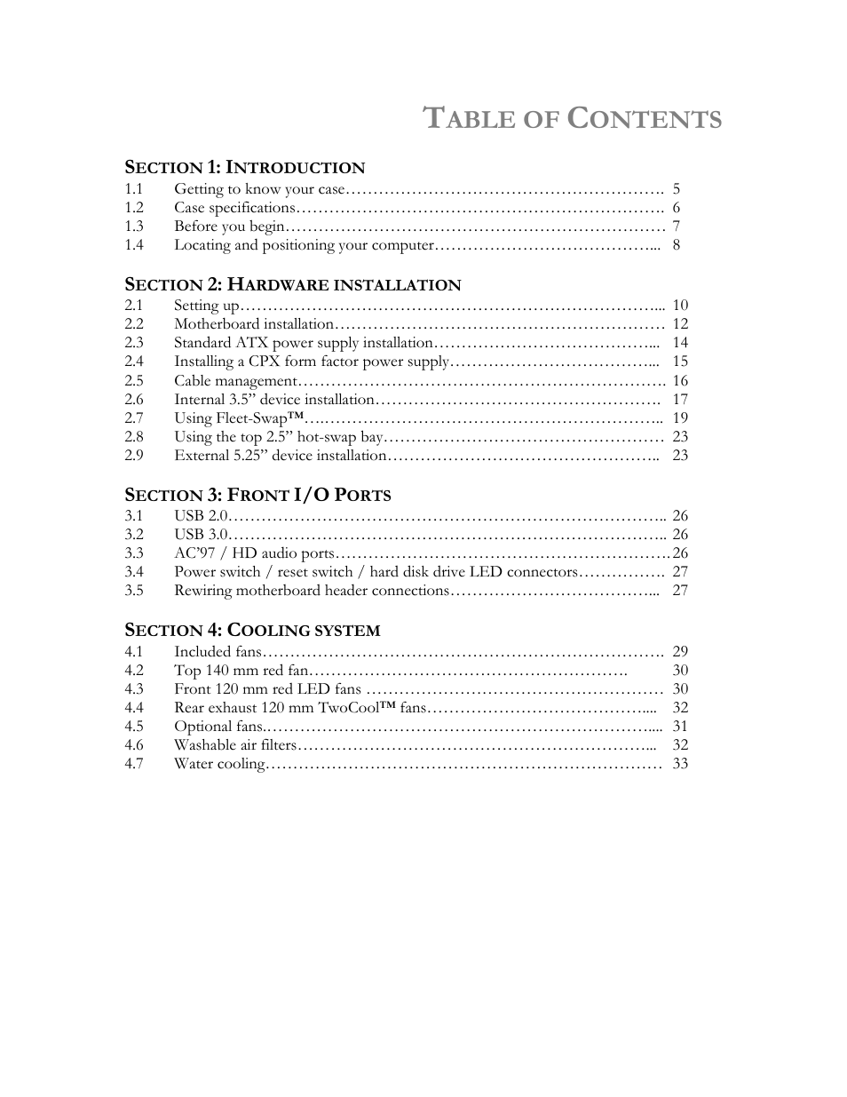 Able of, Ontents | Antec DF-85 User Manual | Page 3 / 35