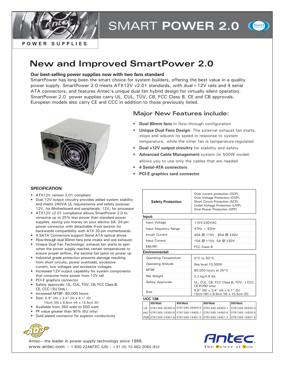 Antec SmartPower 4 Serial-ATA User Manual | 1 page