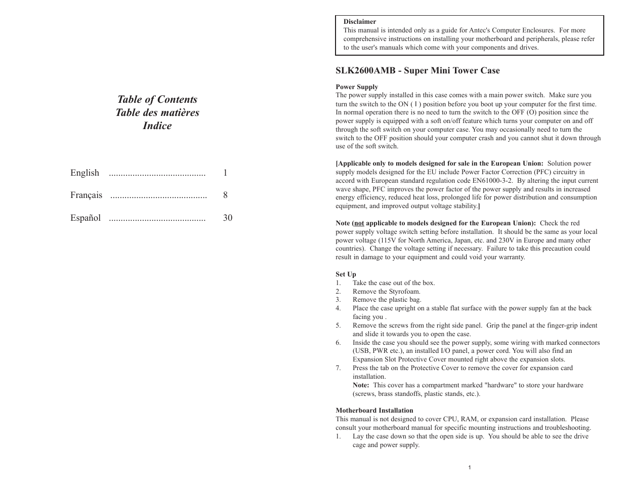 Antec SOLUTIONSERIES SLK2600AMB User Manual | Page 2 / 4