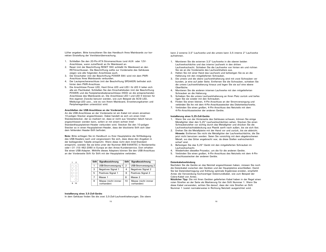 Antec SOLUTION SERIES SLK1650B User Manual | Page 10 / 20