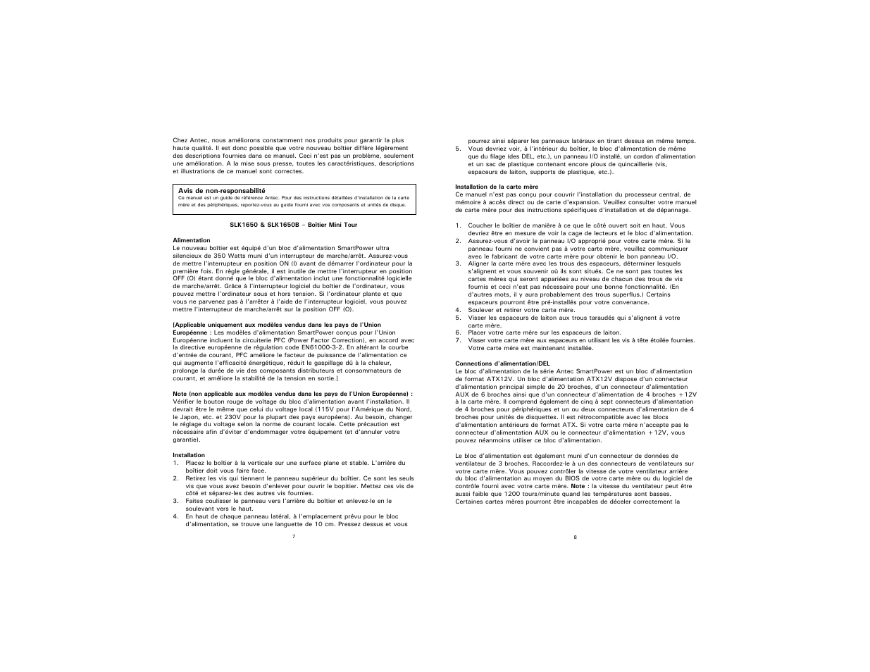 Antec SOLUTION SERIES SLK1650B User Manual | Page 6 / 20