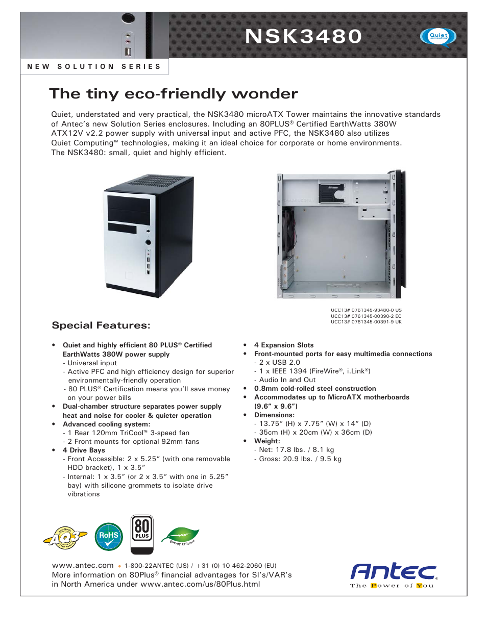 Antec NSK3480 User Manual | 1 page