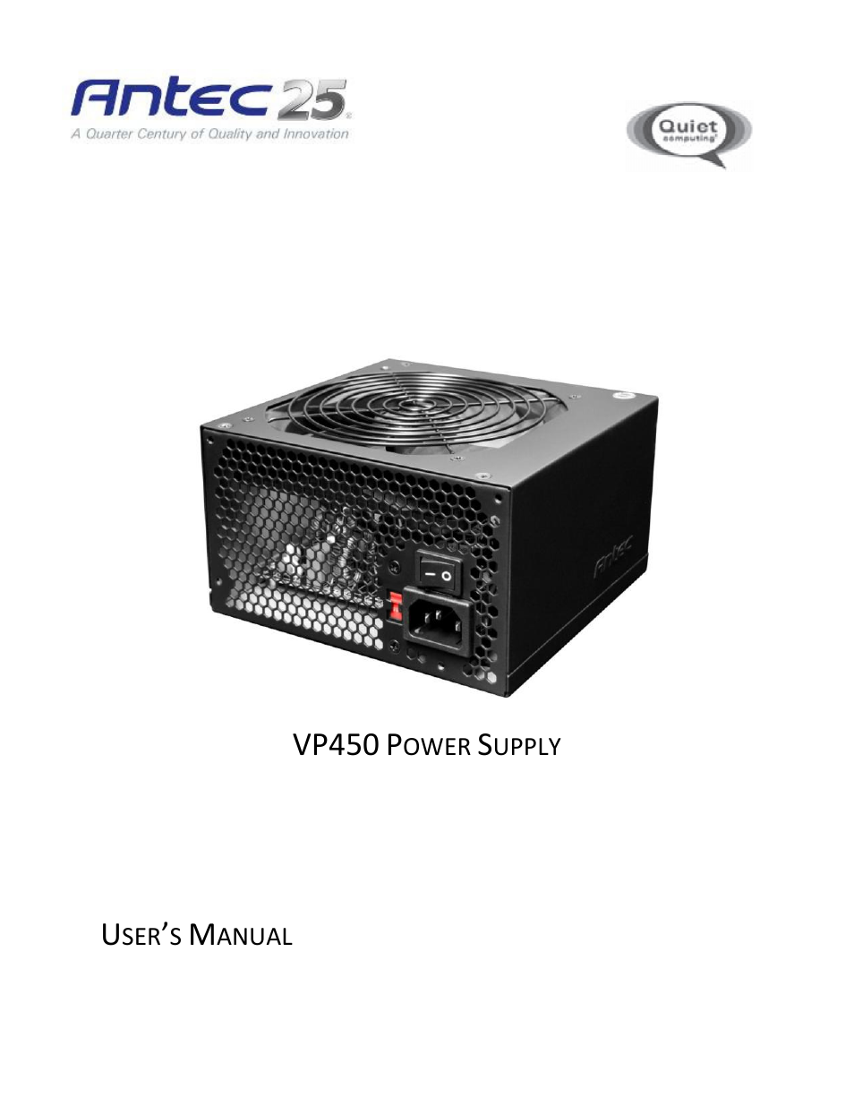 Antec VP450 User Manual | 6 pages