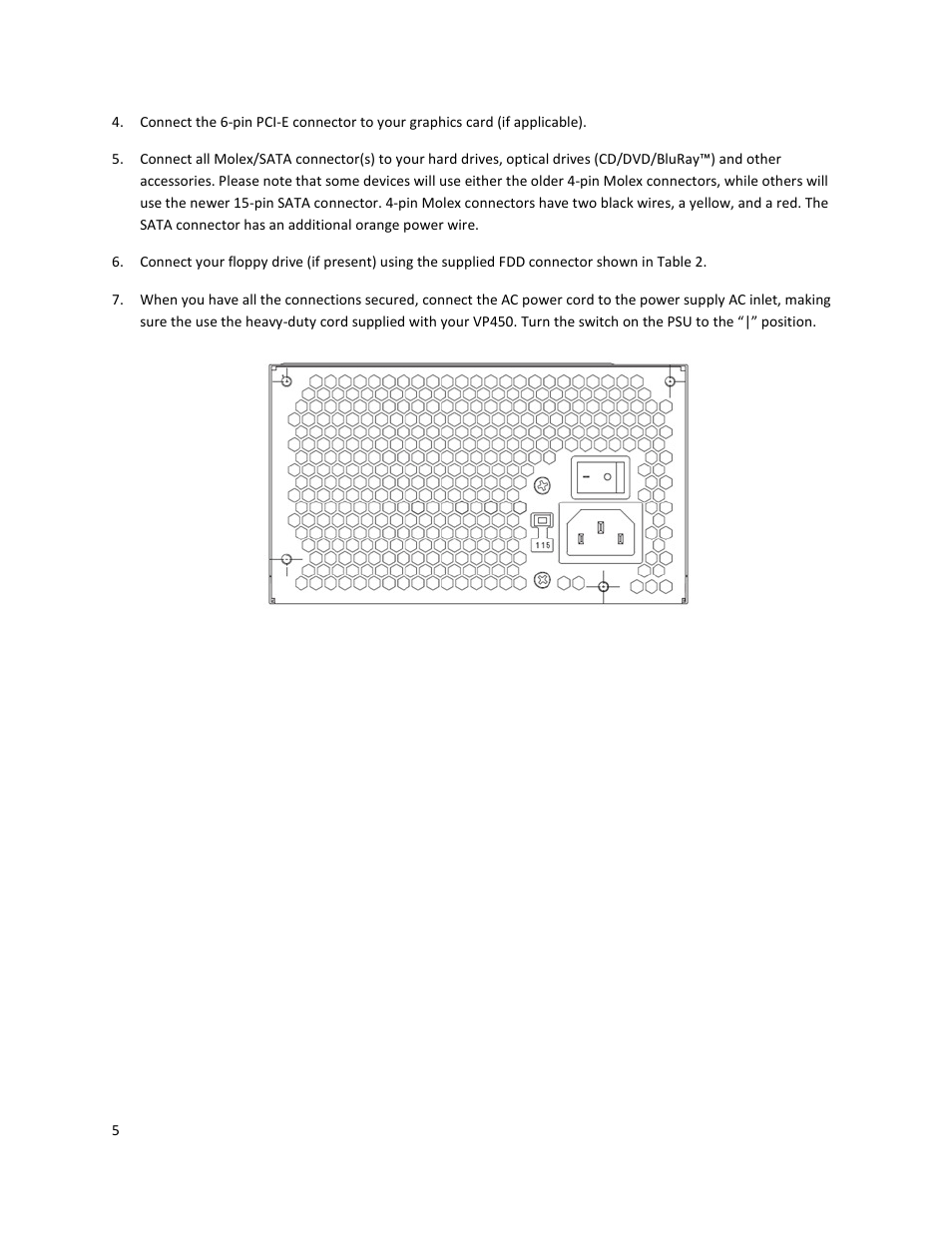 Antec VP450 User Manual | Page 5 / 6