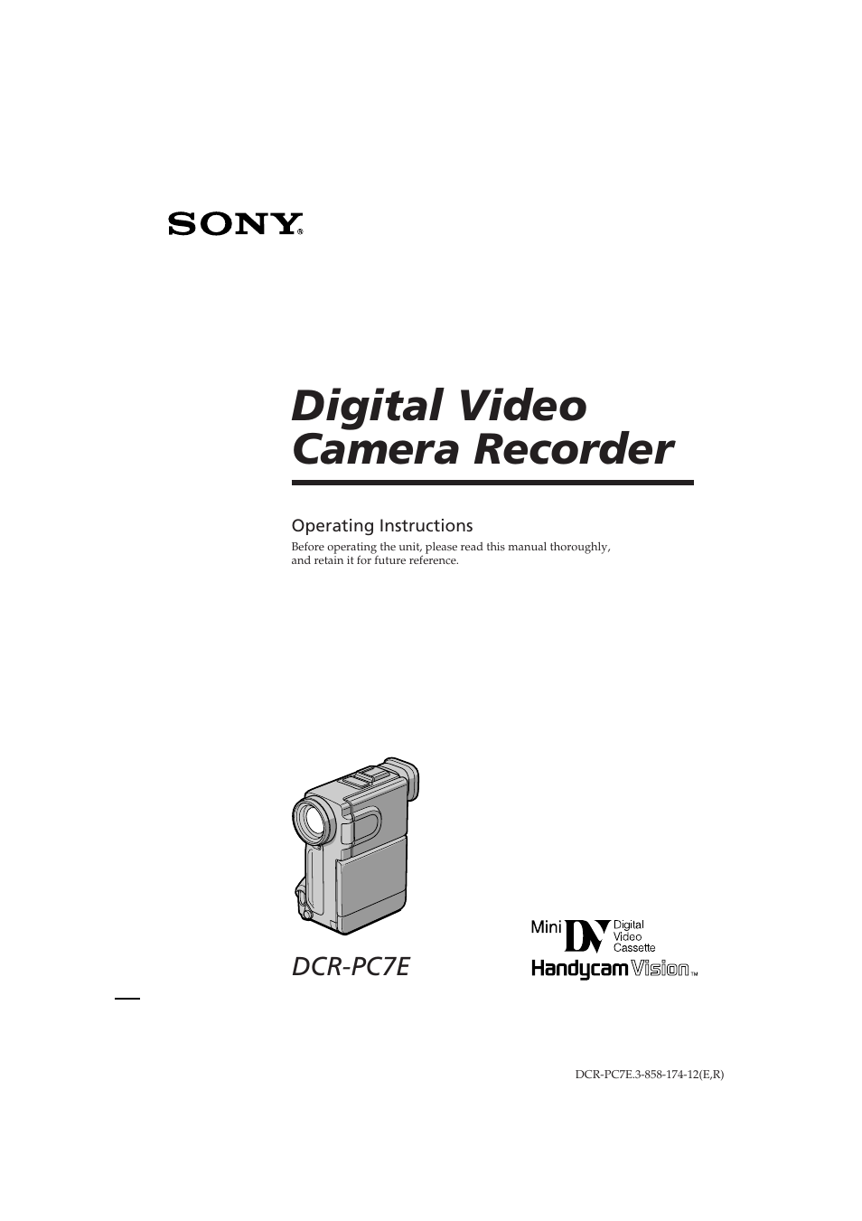 Sony DCR-PC7E User Manual | 92 pages