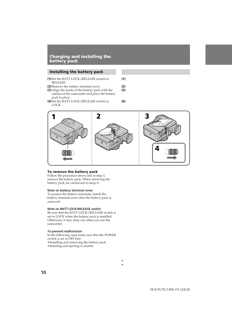 Sony DCR-PC7E User Manual | Page 10 / 92