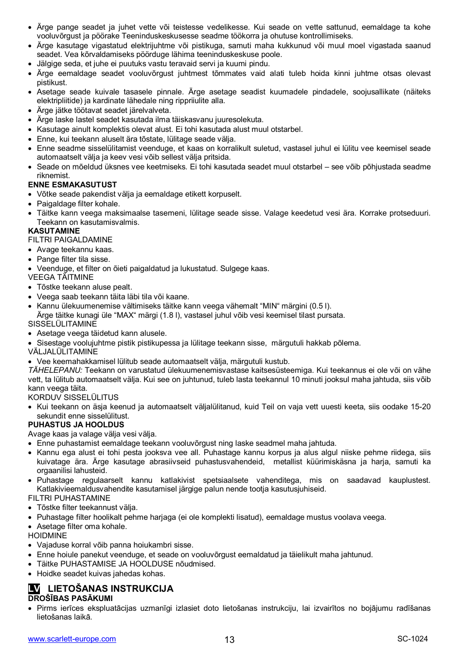 Scarlett SC-1024 User Manual | Page 13 / 20