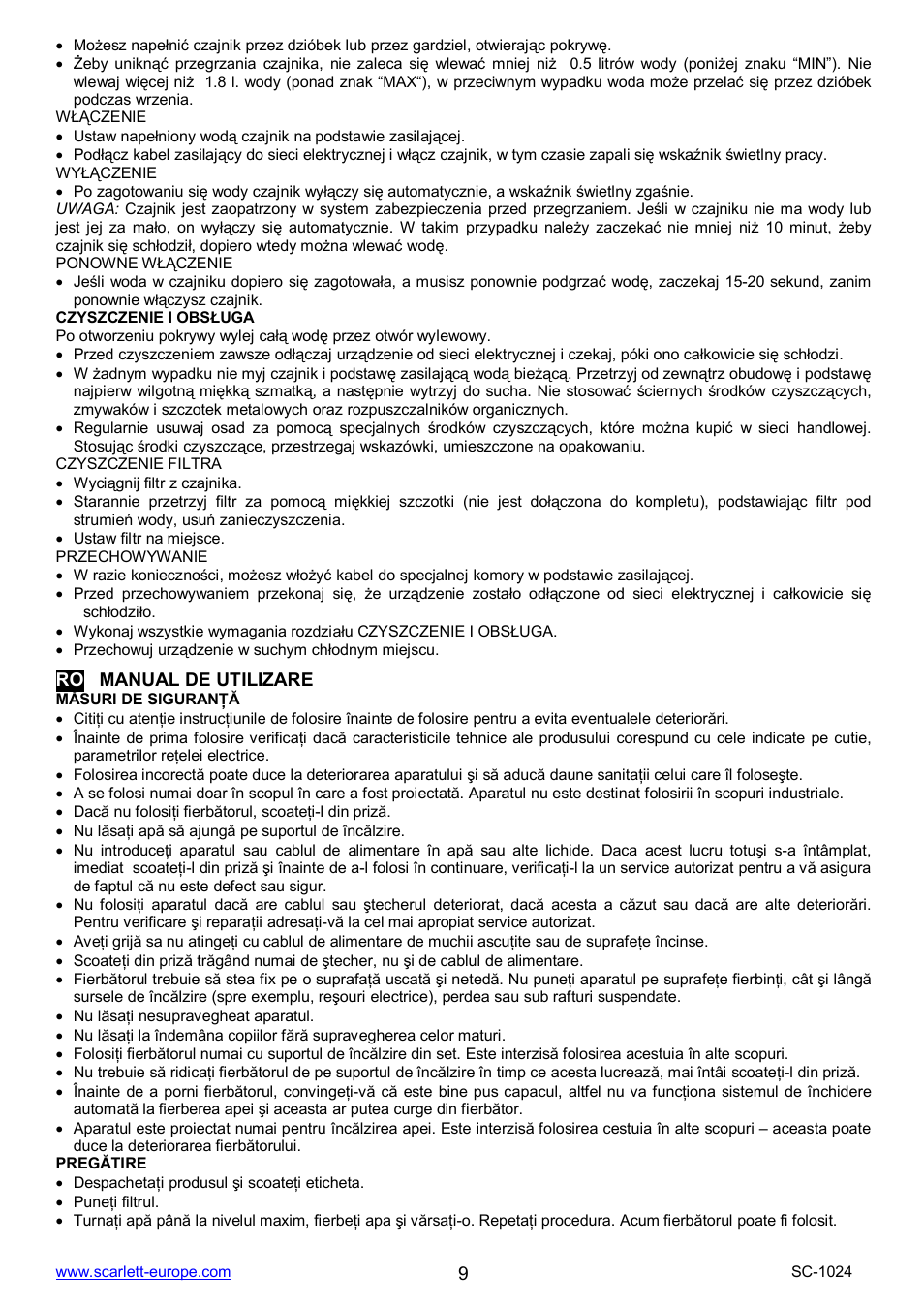 Scarlett SC-1024 User Manual | Page 9 / 20