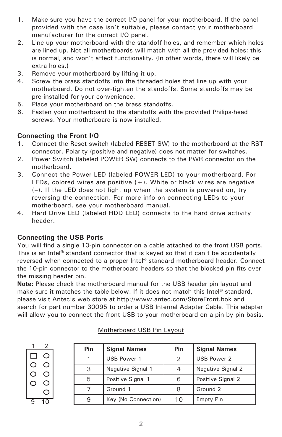 Antec Sonata Solo White User Manual | Page 3 / 11