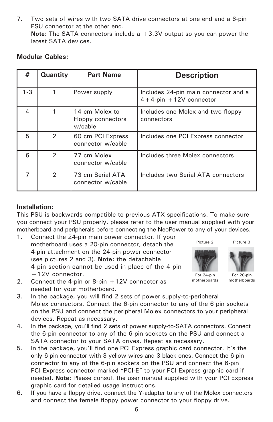 Description | Antec Sonata Solo White User Manual | Page 7 / 11