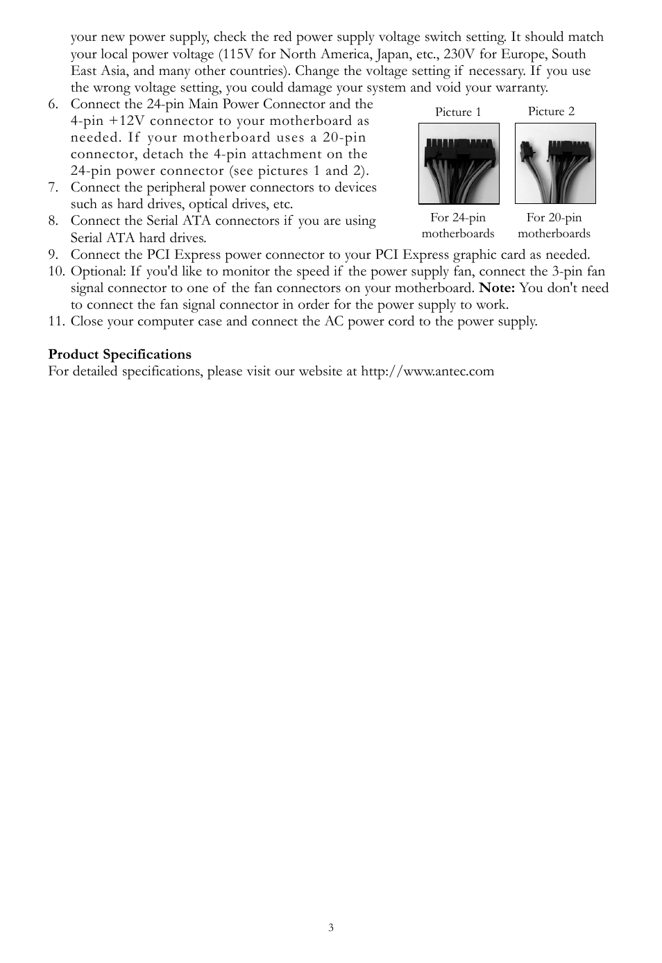 Antec 2.0 User Manual | Page 3 / 4