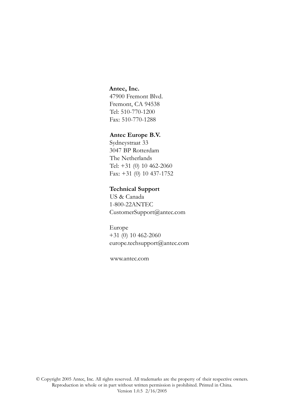 Antec 2.0 User Manual | Page 4 / 4