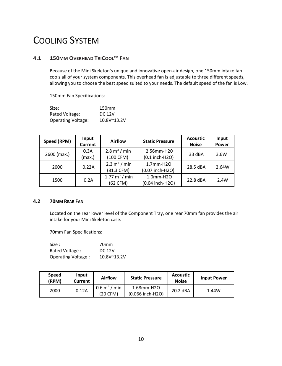 Ooling, Ystem | Antec Quiet Computing Mini Skeleton-90 User Manual | Page 11 / 12