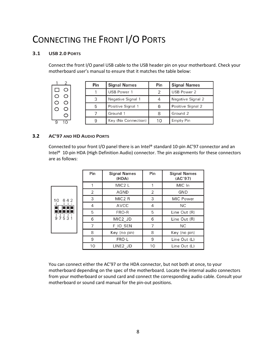Onnecting the, Ront, Orts | Antec Quiet Computing Mini Skeleton-90 User Manual | Page 9 / 12