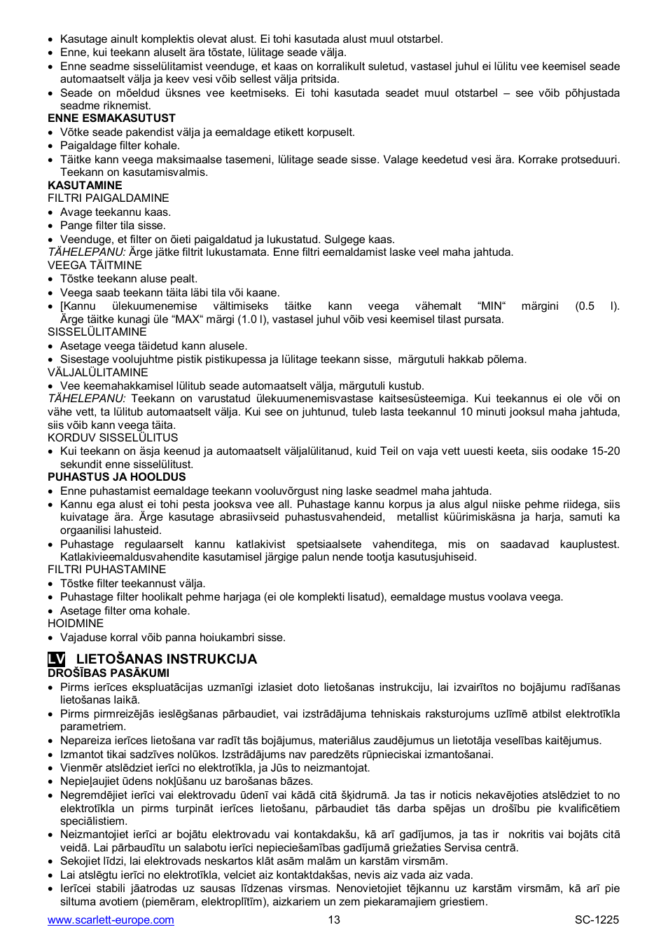 Scarlett SC-1225 User Manual | Page 13 / 20