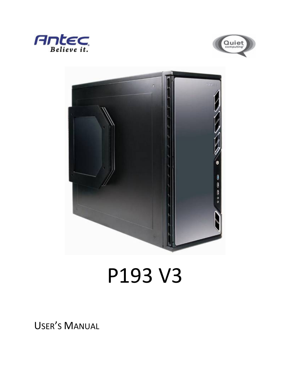 Antec P193 V3 User Manual | 15 pages