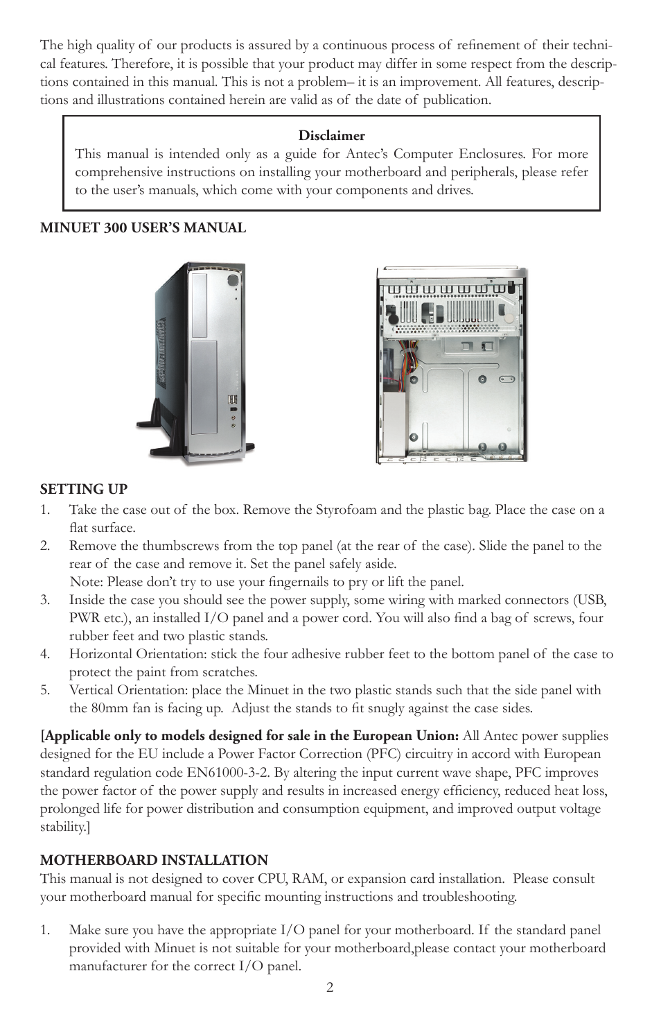 Antec QUIET MINUET 300 User Manual | Page 3 / 9