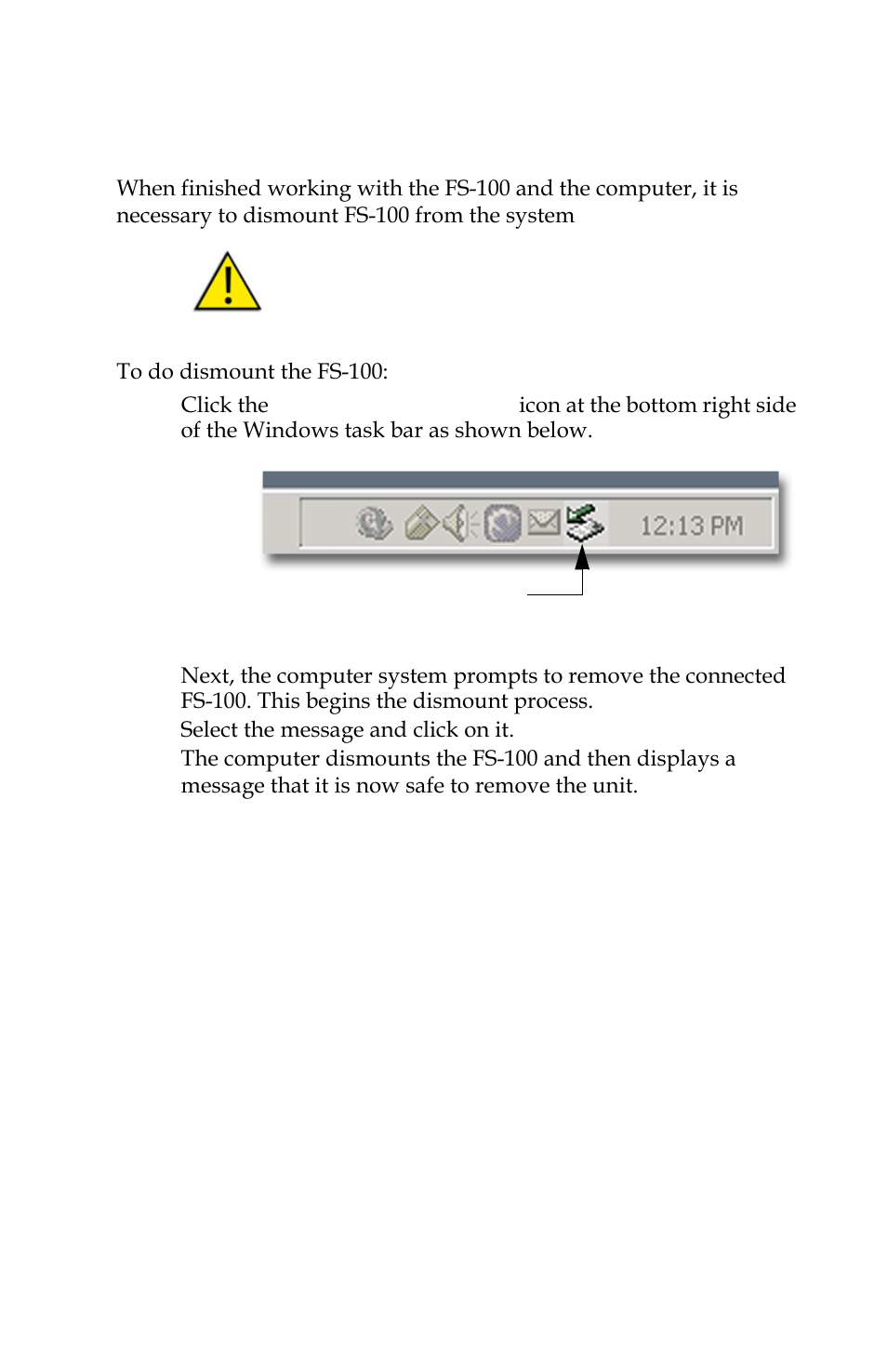 Dismounting the fs-100 (windows) | Panasonic FS-100 User Manual | Page 117 / 154