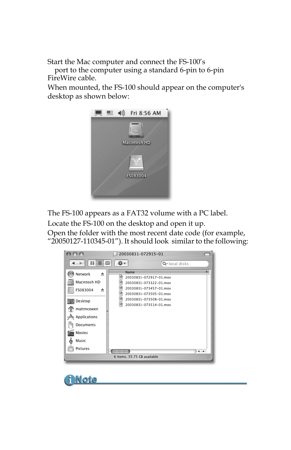 Mounting the fs-100 (macintosh) | Panasonic FS-100 User Manual | Page 118 / 154