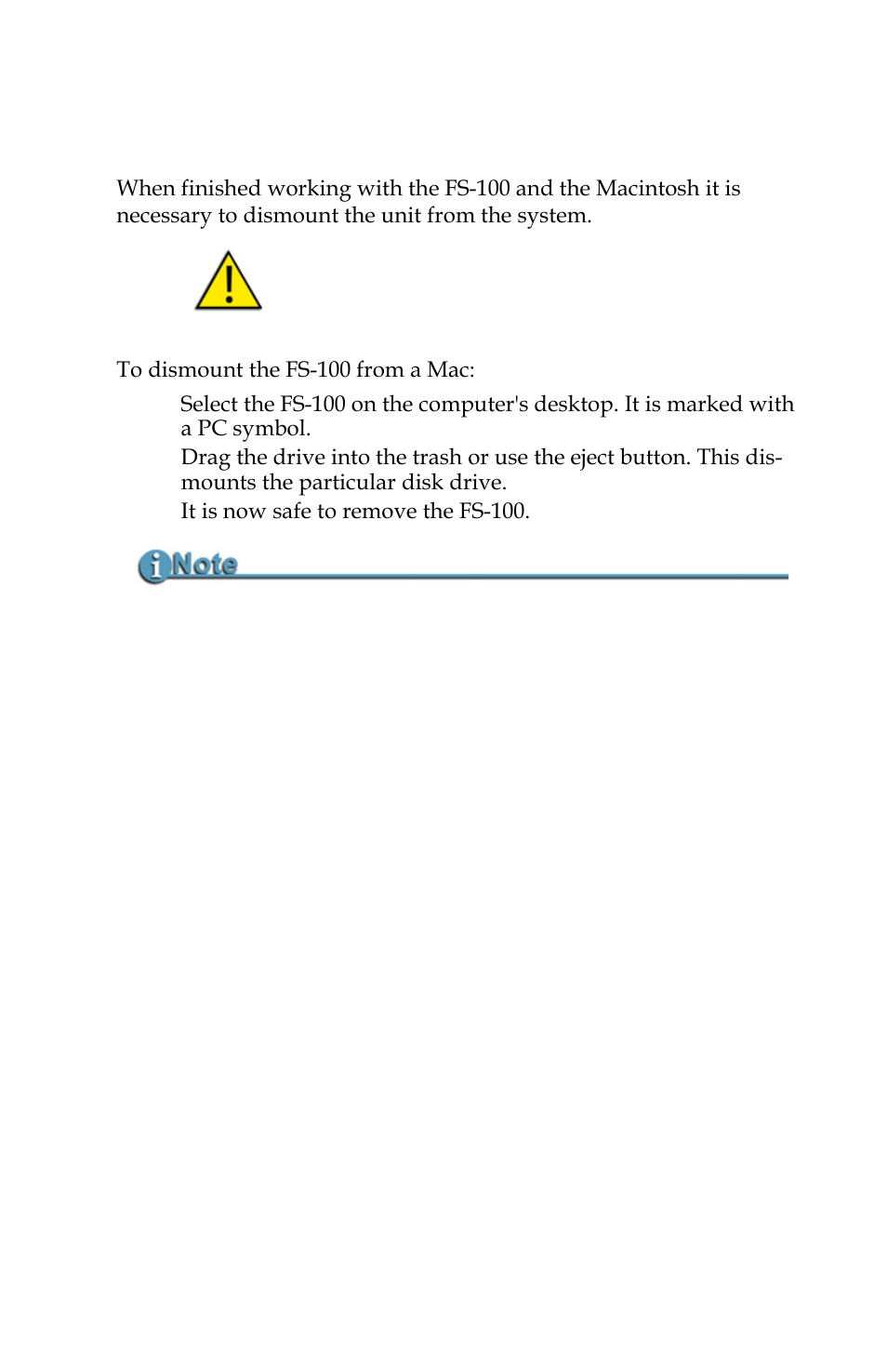 Dismounting the fs-100 (macintosh) | Panasonic FS-100 User Manual | Page 119 / 154